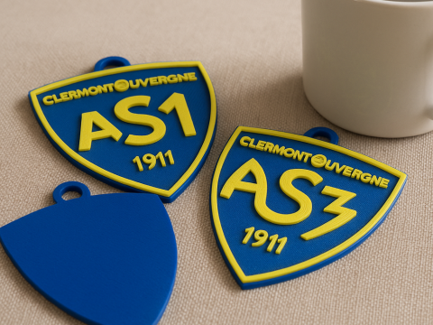 Top 14 ASM Clermont keychain badge color printable and renderable Modello di stampa 3D