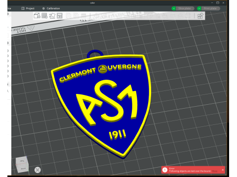Top 14 ASM Clermont keychain badge color printable and renderable Modello di stampa 3D