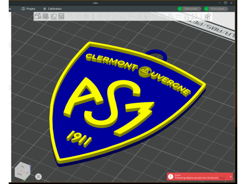 Top 14 ASM Clermont keychain badge color printable and renderable Modello di stampa 3D