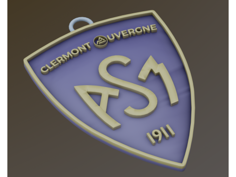 Top 14 ASM Clermont keychain badge color printable and renderable Modello di stampa 3D