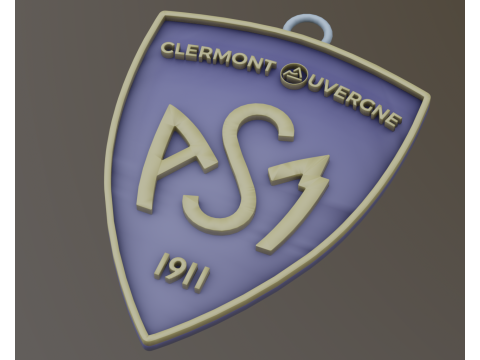 Top 14 ASM Clermont keychain badge color printable and renderable Modello di stampa 3D