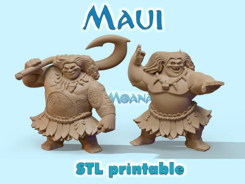 मोआना की माउई मुद्रण योग्य 3D प्रिंट मॉडल