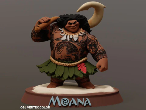 Moanas Maui Printable 3D Print Model