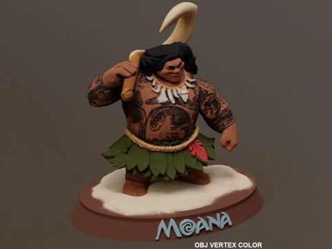 Moanas Maui Printable 3D Print Model