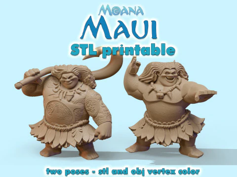 Moanas Maui Printable 3D Print Model