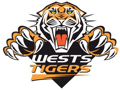 NRL Wests Tigers keychain badge color printable and renderable 3D Druckmodell