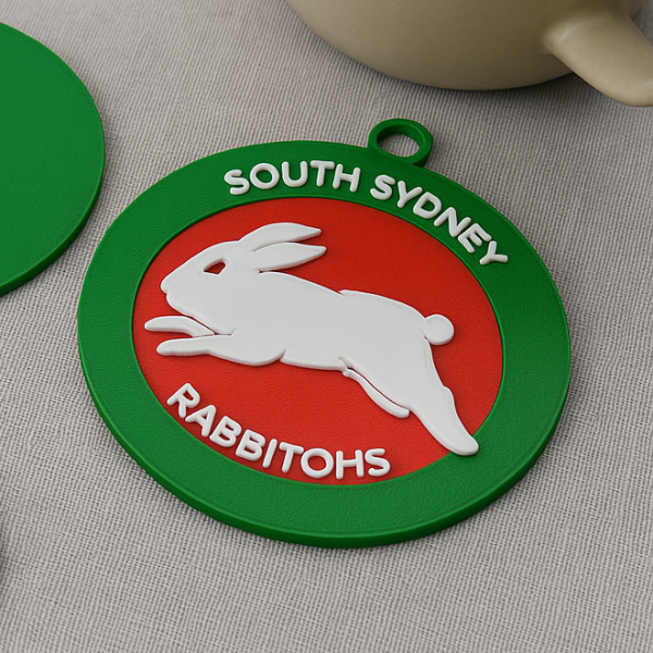 NRL South Sydney Rabbitohs keychain badge color printable and renderable Model Cetak 3D .c4d .max .obj .3ds .fbx .stl .blend 