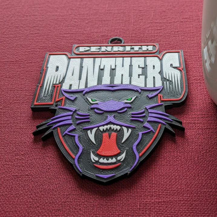 NRL Penrith Panthers keychain badge color printable and renderable 3D Print Model .c4d .max .obj .3ds .fbx .stl .blend 