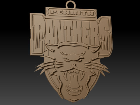 NRL Penrith Panthers keychain badge color printable and renderable 3D Druckmodell