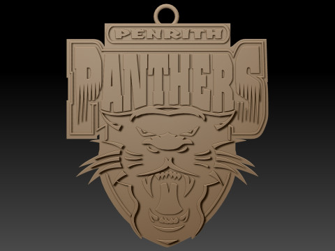 NRL Penrith Panthers keychain badge color printable and renderable 3D Druckmodell