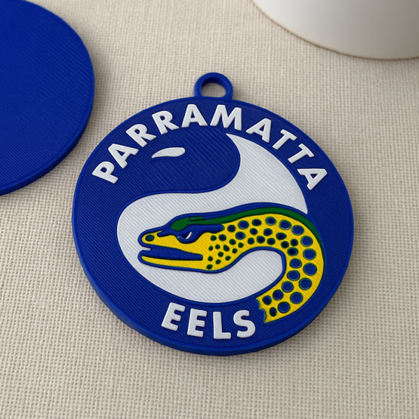 NRL Parramatta Eels keychain badge color printable and renderable 3D Принт Модель .c4d .max .obj .3ds .fbx .stl .blend 