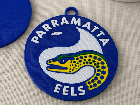 NRL Parramatta Eels keychain badge color printable and renderable 3D Принт Модель