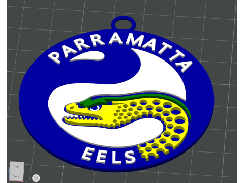 NRL Parramatta Eels keychain badge color printable and renderable 3D Принт Модель