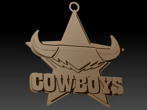 NRL North Queensland Cowboys keychain badge color printable and renderable 3D Print Model