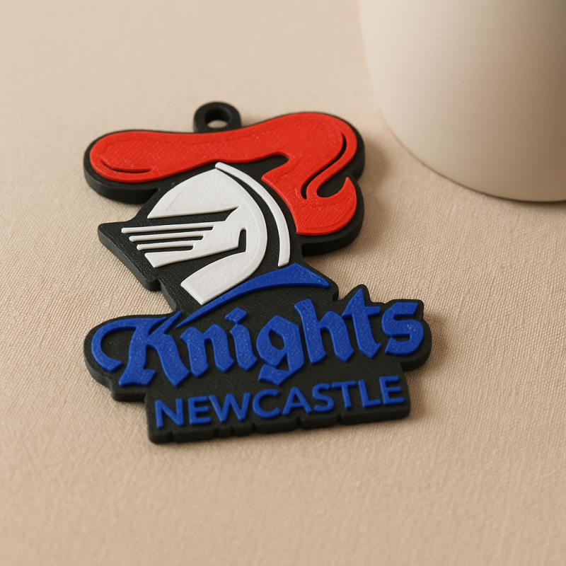 NRL Newcastle Knights keychain badge color printable and renderable 3D 打印模型 .c4d .max .obj .3ds .fbx .stl .blend 