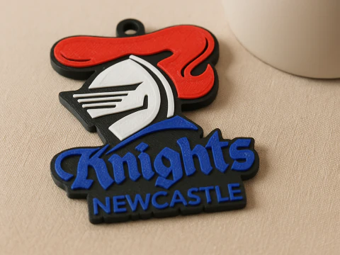 NRL Newcastle Knights keychain badge color printable and renderable 3D Print Model