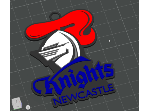 NRL Newcastle Knights keychain badge color printable and renderable 3D 打印模型