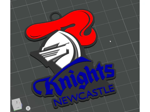NRL Newcastle Knights keychain badge color printable and renderable 3D Print Model