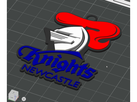 NRL Newcastle Knights keychain badge color printable and renderable 3D 打印模型