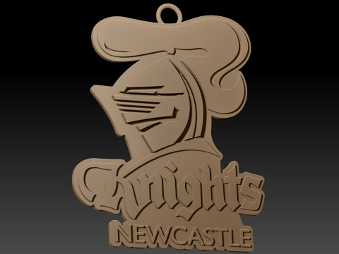 NRL Newcastle Knights keychain badge color printable and renderable 3D 打印模型
