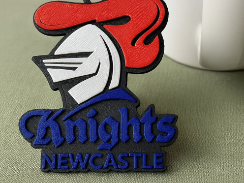 NRL Newcastle Knights keychain badge color printable and renderable 3D Print Model