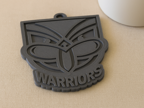 NRL New Zealand Warriors keychain badge color printable and renderable 3D Принт Модель