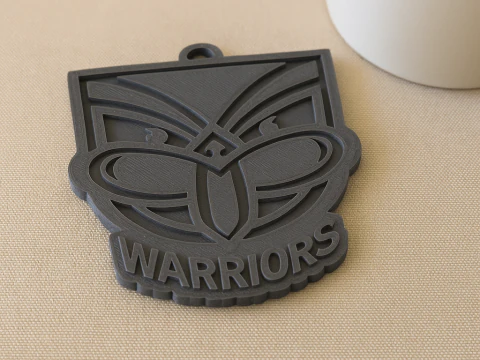 एनआरएल न्यूज़ीलैंड वारियर्स कीचेन बैज रंग मुद्रण योग्य और प्रस्तुत करने योग्य 3D प्रिंट मॉडल