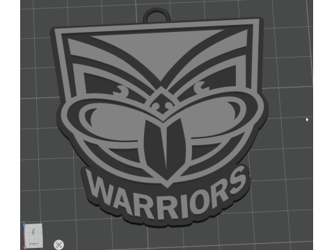 NRL New Zealand Warriors keychain badge color printable and renderable 3D Druckmodell