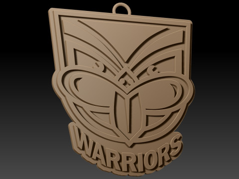 NRL New Zealand Warriors keychain badge color printable and renderable 3D Druckmodell