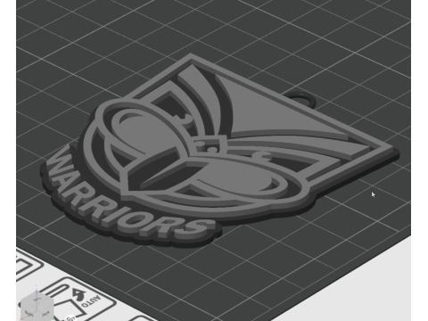 NRL New Zealand Warriors keychain badge color printable and renderable 3D Druckmodell