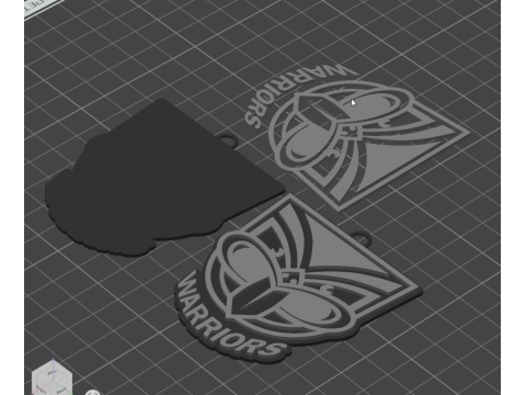 NRL New Zealand Warriors keychain badge color printable and renderable 3D Druckmodell
