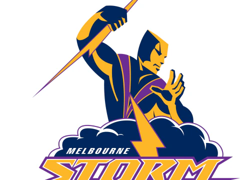 NRL Melbourne Storm keychain badge color printable and renderable 3D Print Model