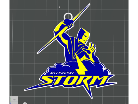NRL Melbourne Storm keychain badge color printable and renderable 3D Принт Модель