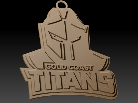 NRL Gold Coast Titans keychain badge color printable and renderable 3D 打印模型