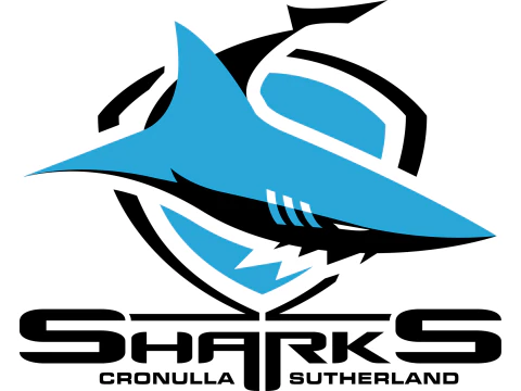 NRL Cronulla Sutherland Sharks keychain badge color printable and renderable 3D Print Model