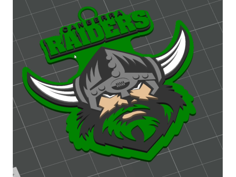 NRL Canberra Raiders keychain badge color printable and renderable 3D Принт Модель