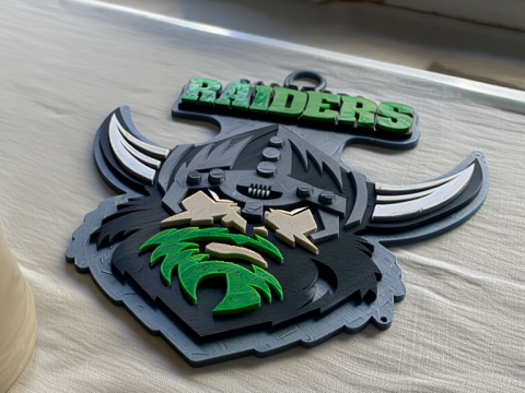 NRL Canberra Raiders keychain badge color printable and renderable 3D Принт Модель