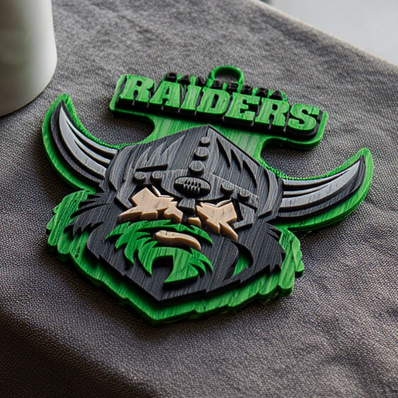 NRL Canberra Raiders keychain badge color printable and renderable 3D Print Model .c4d .max .obj .3ds .fbx .stl .blend 