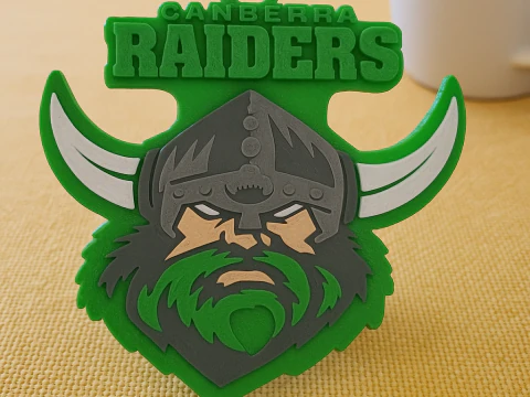 NRL Canberra Raiders keychain badge color printable and renderable 3D Print Model