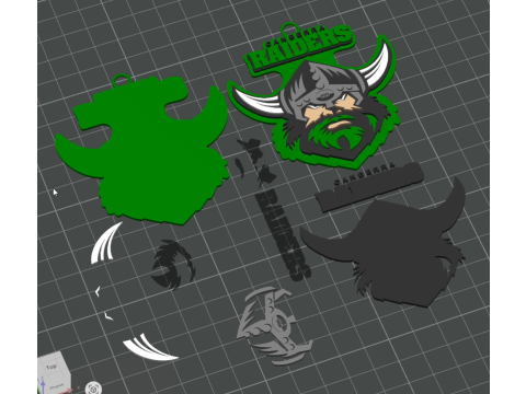 NRL Canberra Raiders keychain badge color printable and renderable 3D Принт Модель