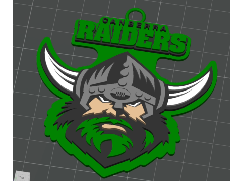 NRL Canberra Raiders keychain badge color printable and renderable 3D Принт Модель