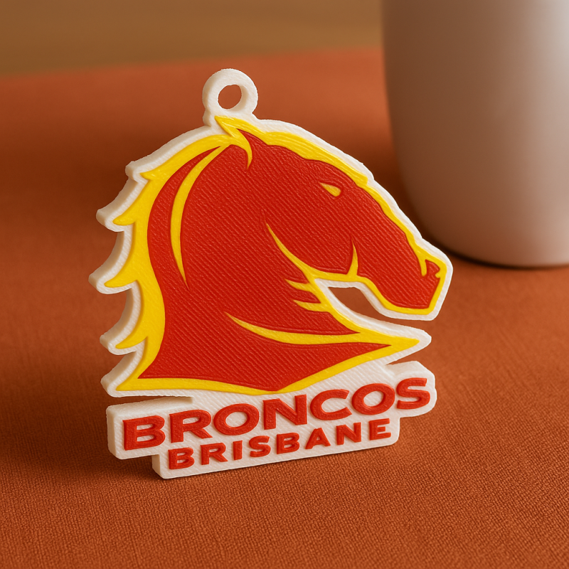 NRL Brisbane Broncos keychain badge color printable and renderable 3D Druckmodell .c4d .max .obj .3ds .fbx .stl .blend 