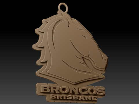 NRL Brisbane Broncos keychain badge color printable and renderable 3D Druckmodell