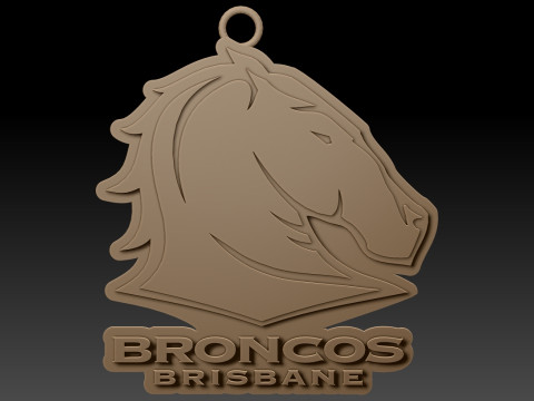 NRL Brisbane Broncos keychain badge color printable and renderable 3D Druckmodell