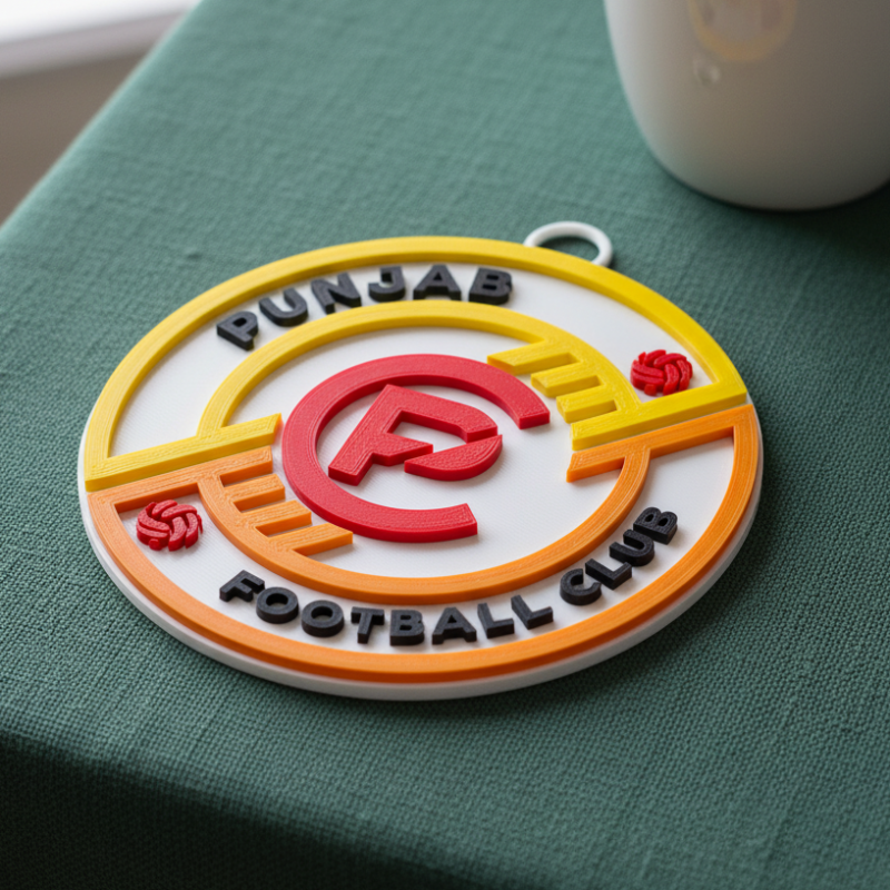 ISL Punjab FC keychain badge color printable and renderable Modelo de Impressão 3D .c4d .max .obj .3ds .fbx .stl .blend 