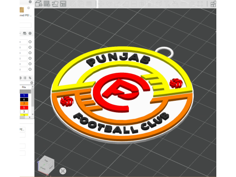 ISL Punjab FC keychain badge color printable and renderable Modelo de Impressão 3D