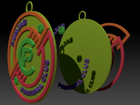 ISL Punjab FC keychain badge color printable and renderable Modelo de Impressão 3D