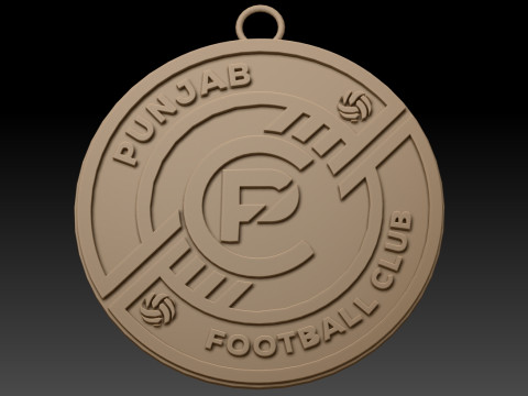 ISL Punjab FC keychain badge color printable and renderable Modelo de Impressão 3D