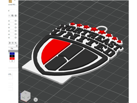 ISL NorthEast United FC keychain badge color printable and renderable 3D Print Model