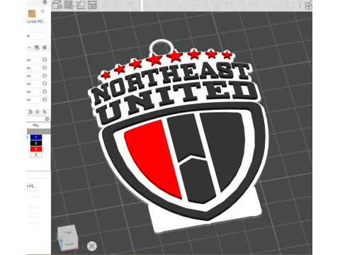 ISL NorthEast United FC keychain badge color printable and renderable 3D Print Model